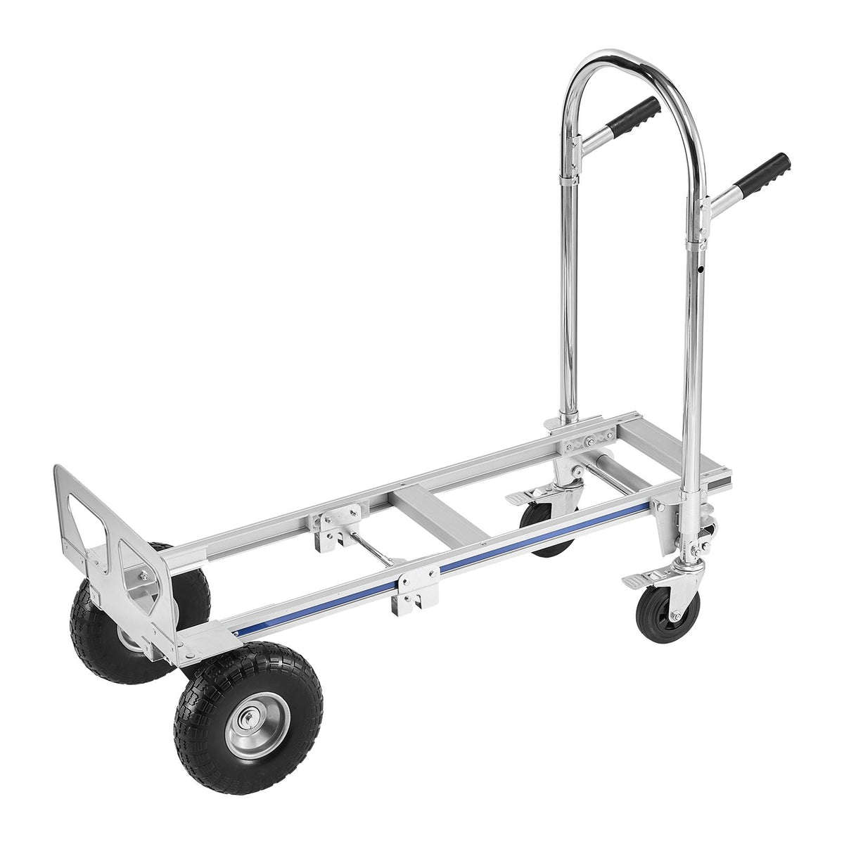 2 in 1 Hand Truck, 1000 lbs Load Capacity for 4-Wheel Mode, Convertible Hand Truck Dolly with Non-Slip Handle & Wheels, Portable Trolley Dolly for Moving Home, Office, Warehouse, Supermarket