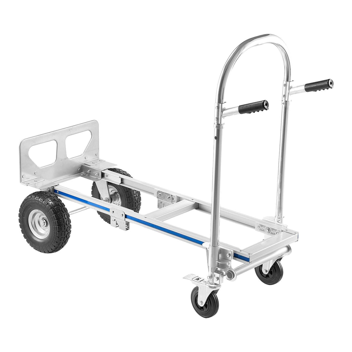 2 in 1 Hand Truck, 1000 lbs Load Capacity for 4-Wheel Mode, Convertible Hand Truck Dolly with Non-Slip Handle & Wheels, Portable Trolley Dolly for Moving Home, Office, Warehouse, Supermarket