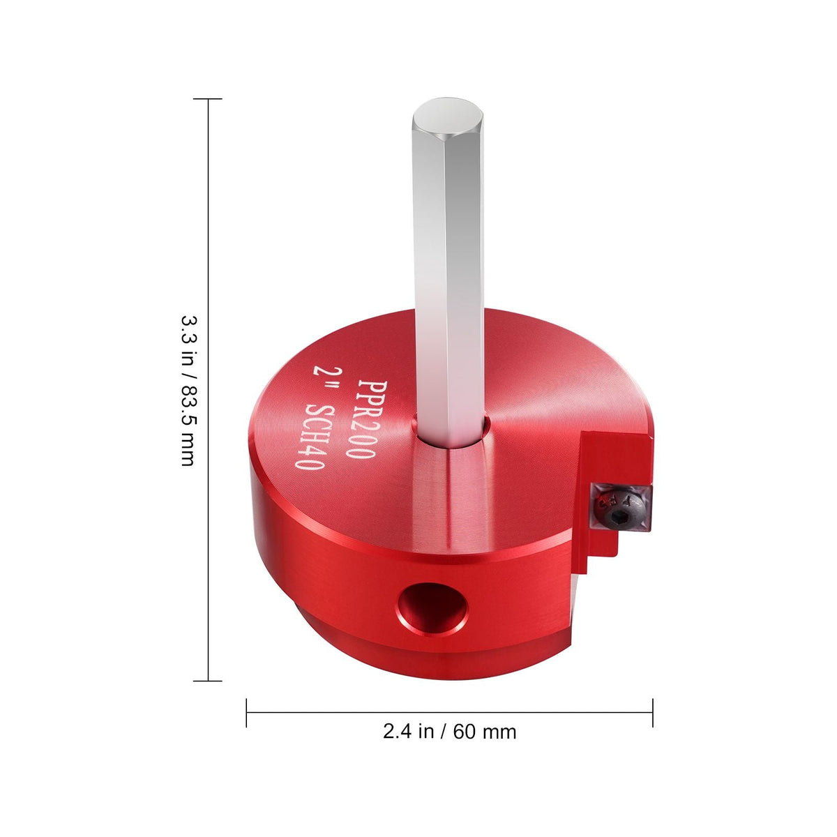2 In PVC Pipe Reamer, Aluminum Alloy, PVC Pipe Fitting Saver, for Use with SCH 40 ABS, PVC, CPVC Pipes, Clean Leftover Pipe & Solvent Cement Remnants, for Water Lines, Drain Lines, Vent Lines