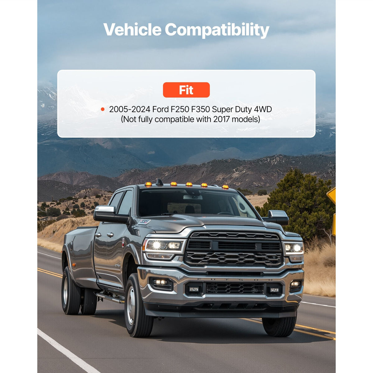 2 Inch Front Leveling Lift Kit for 2005-2024 Ford F250 F350 Super Duty 4WD, Chassis Level Kit with 2PCS Heavy Duty Forged Aluminum Coil Spring Spacers, Suspension Leveling Kit, CNC Machined