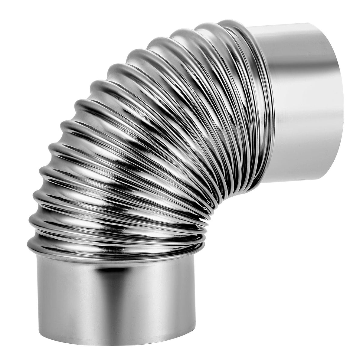 2 Pack Dryer Vent Elbow, 90 Degree Hose Connector Kit for 4 Inch Duct, Stainless Steel Vent Elbows with 4 Clamps and Aluminum Foil Tape, for HVAC Ducts, Pipes, and Ductworks at Tight Space