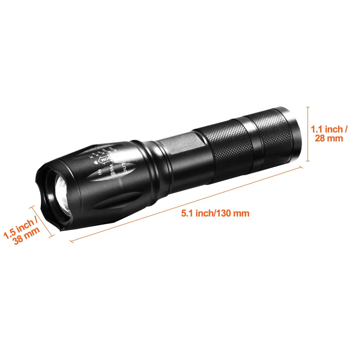 2 Pack Flashlights Torch, 2000 High Lumens 5 Modes Adjustable Focus Flashlight, IP44 LED Waterproof Handheld Flashlight for Camping Cycling Hiking Fishing Emergency