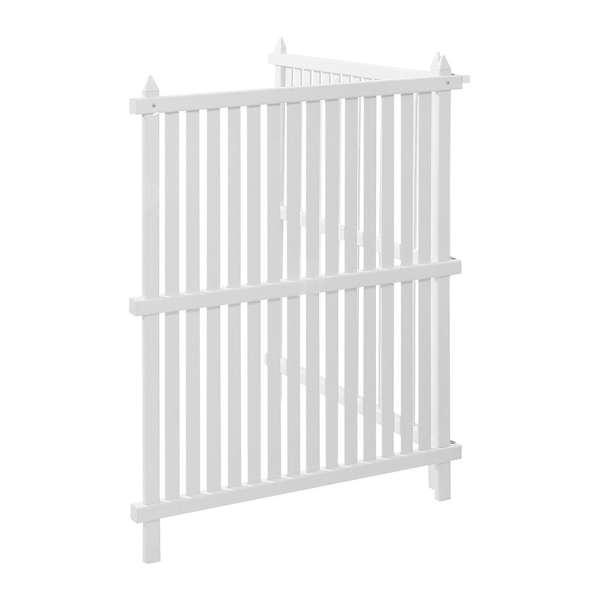 2 Panels Outdoor Privacy Screen, 36 x 45 in Air Conditioner Fence with 19.7 in Ground Stakes, Pool Equipment Enclosure, Strip Vinyl Privacy Fence, Ideal for Trash Can and A/C Units, White