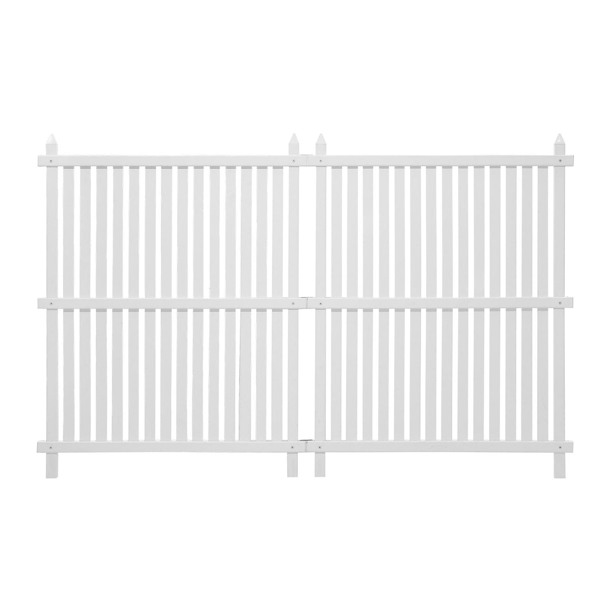 2 Panels Outdoor Privacy Screen, 36 x 45 in Air Conditioner Fence with 19.7 in Ground Stakes, Pool Equipment Enclosure, Strip Vinyl Privacy Fence, Ideal for Trash Can and A/C Units, White