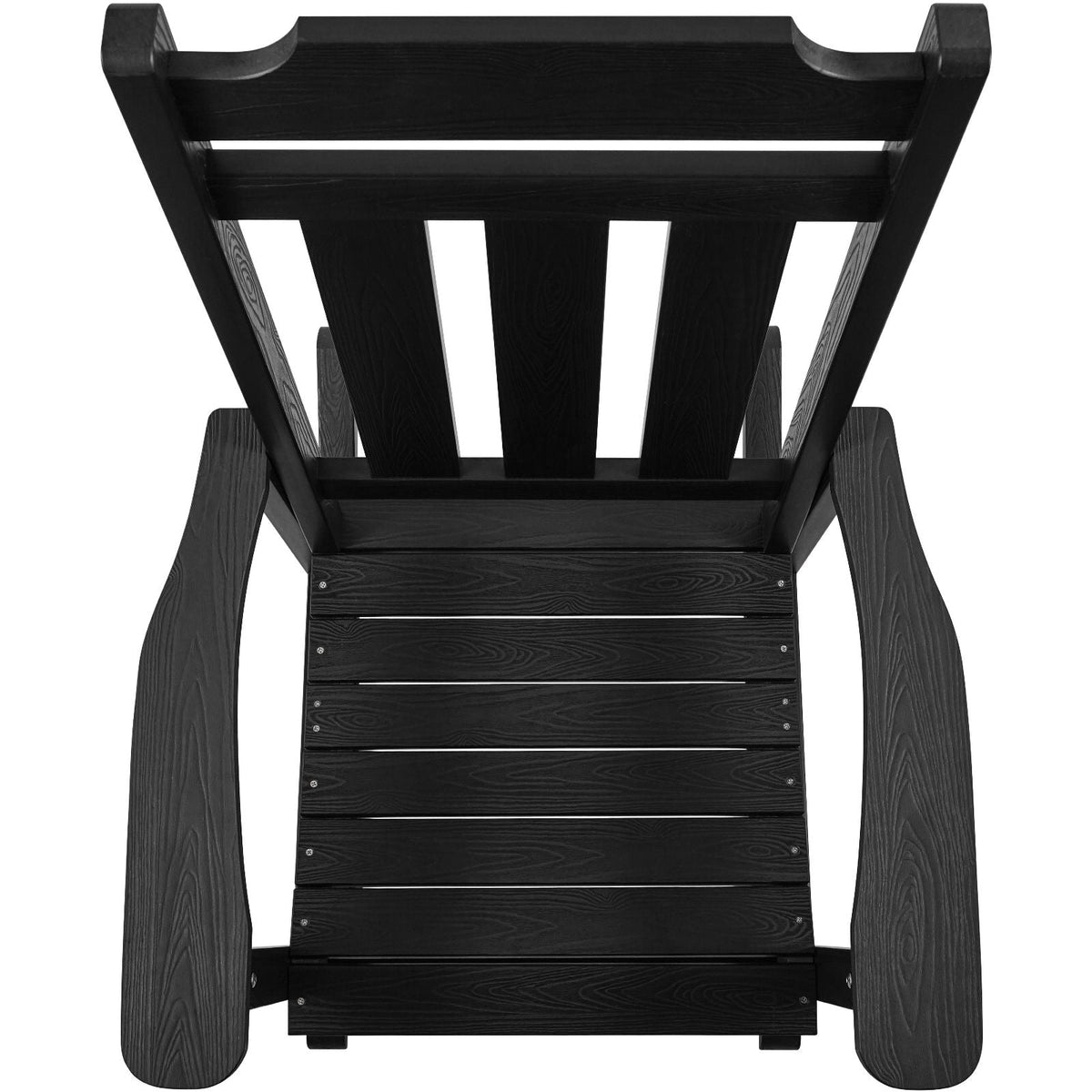 2 Pcs Porch Rocker, HIPS Outdoor Rocking Chair, High Back Patio Rocking Chair with Smooth Armrests, Supports up to 400 lbs, for Garden, Balcony, Porch, Black