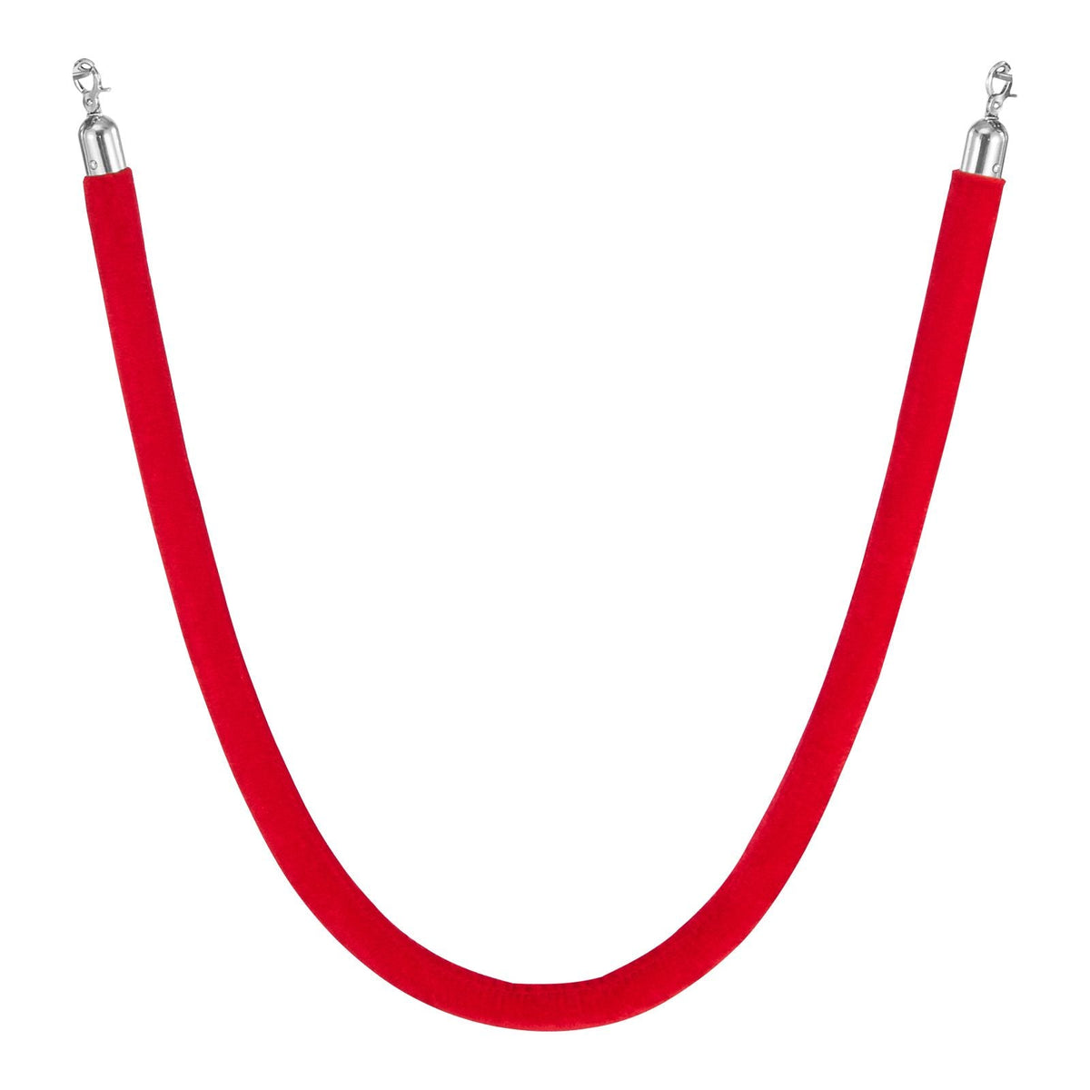 2 Pcs Red Velvet Stanchion Ropes, 5 ft Crowd Control Stanchion Red Velvet Ropes with Silver Hooks, Post Queue Barrier Carpet Rope for Carpet Events Movie Theaters Grand Openings Hotels Party
