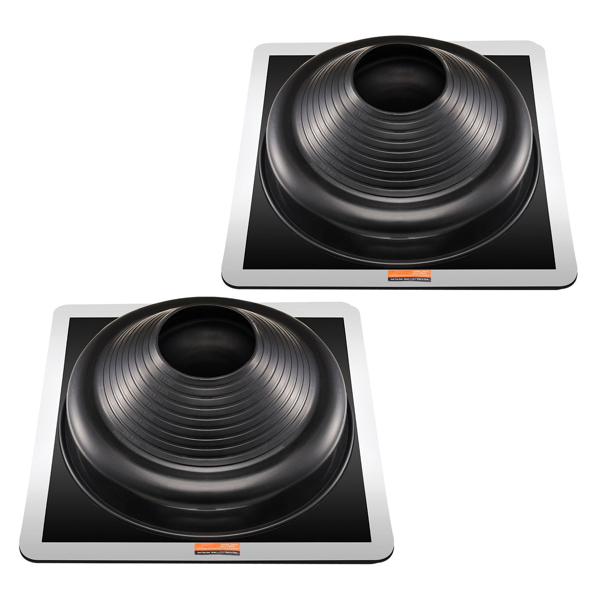 2 Pcs Roof Pipe Flashing Boots, Fit Pipe OD 6-3/4" to 14", Flexible EDPM Roofing Jack Pipe Flashing, High Temp -67 Fahrenheit to 212 Fahrenheit, Endurable Metal Base