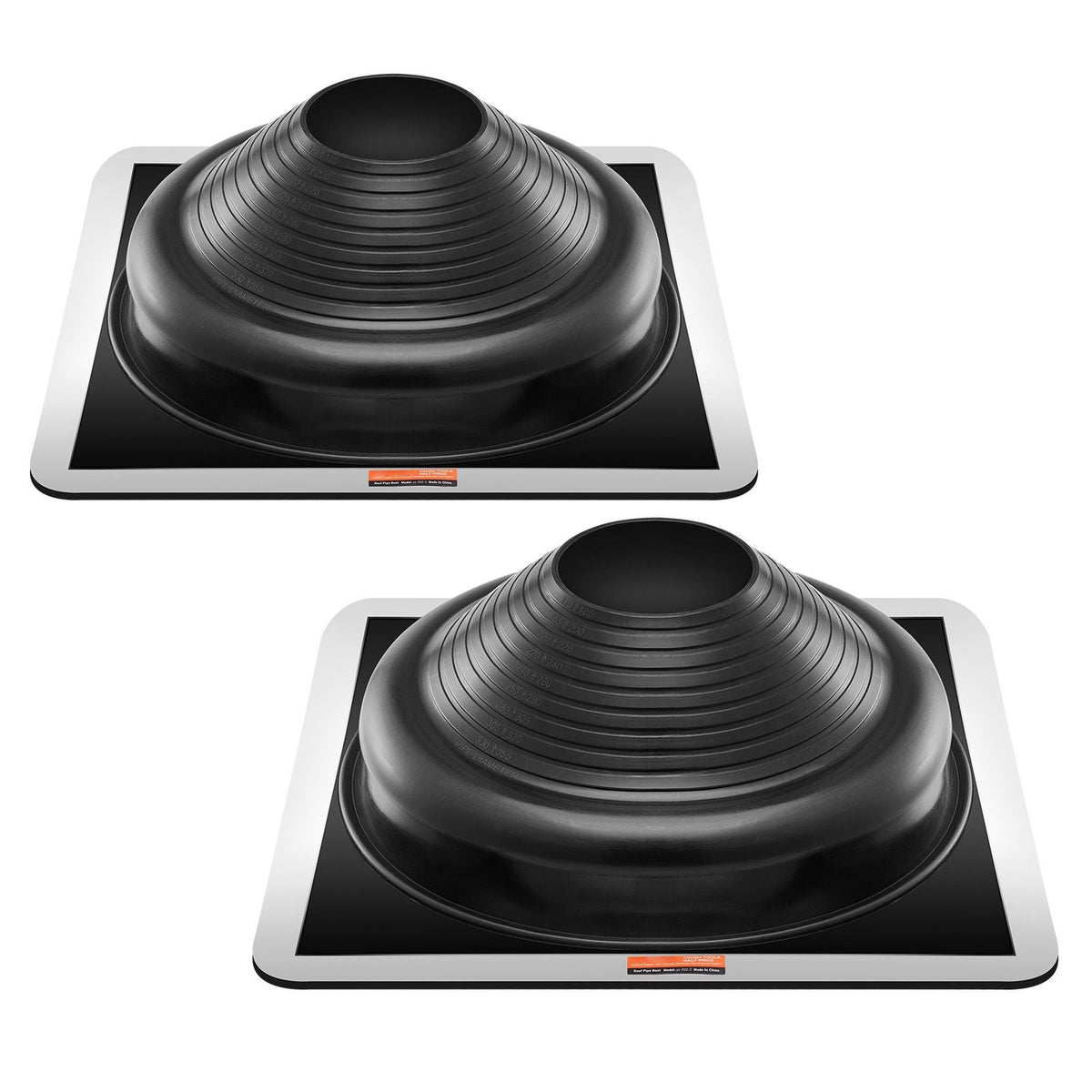 2 Pcs Roof Pipe Flashing Boots, Fit Pipe OD 6-3/4" to 14", Flexible EDPM Roofing Jack Pipe Flashing, High Temp -67 Fahrenheit to 212 Fahrenheit, Endurable Metal Base
