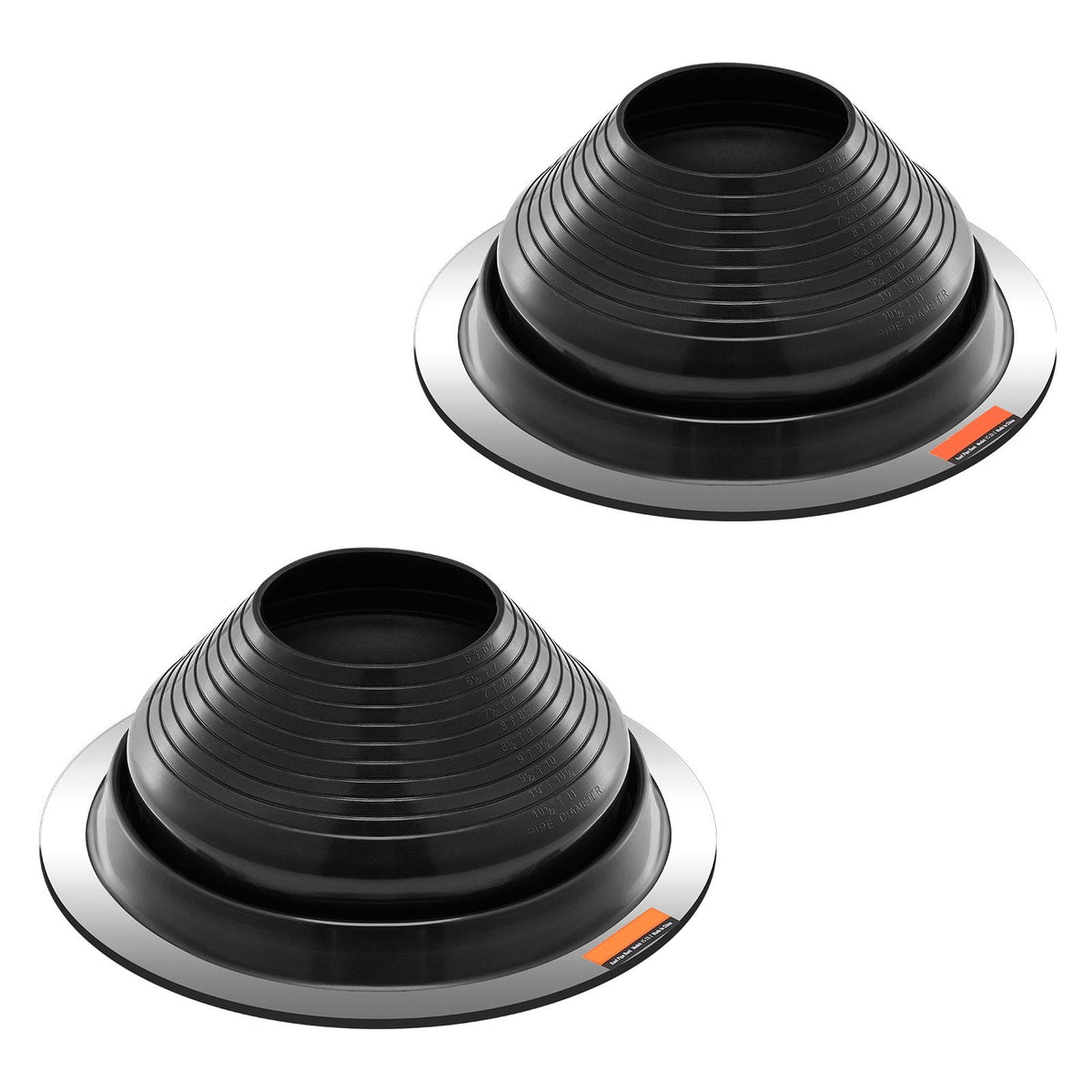 2 Pcs Roof Pipe Flashing Boots, Fit Pipe OD 6" to 11", Flexible EDPM Roofing Jack Pipe Flashing, High Temp -67 to 212 F, Endurable Round Metal Base, for Chimney, Wood Stove & Outdoor Vent Pipes
