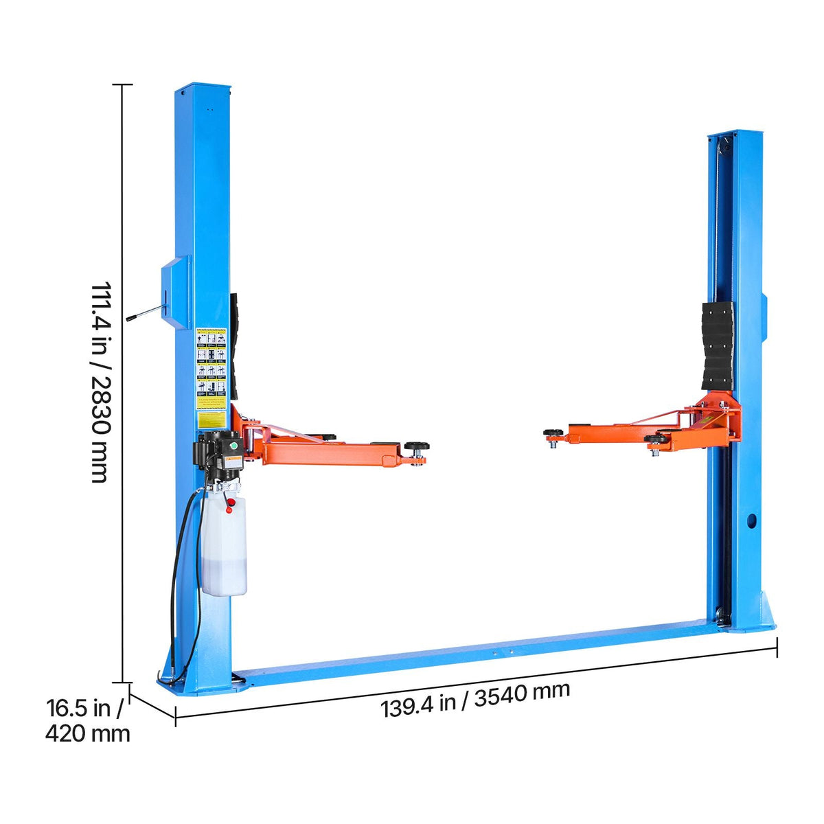2 Post Lift, 12000 lbs Capacity, 220V 2.95 HP Powerful Motor, Two Post Car Lift Auto Hoist for Sedan SUV Pickup, Automotive Hoist 74.8 Inch Height for Home Garage, Repair Shop, Workshop, Blue