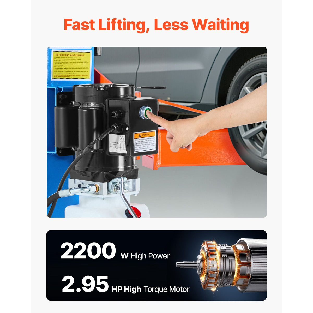 2 Post Lift, 12000 lbs Capacity, 220V 2.95 HP Powerful Motor, Two Post Car Lift Auto Hoist for Sedan SUV Pickup, Automotive Hoist 74.8 Inch Height for Home Garage, Repair Shop, Workshop, Blue