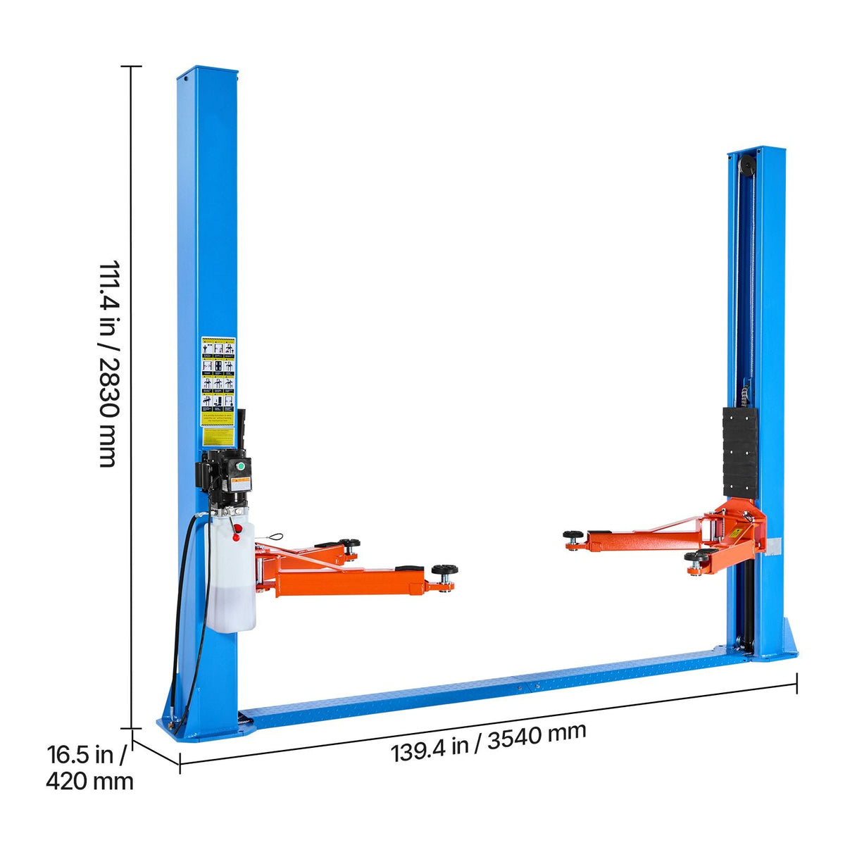 2 Post Lift, 9000 lbs Capacity, 220V 2.95 HP Powerful Motor, Two Post Car Lift Auto Hoist for Sedan SUV Pickup, Automotive Hoist 74.8 Inch Height for Home Garage, Repair Shop, Workshop, Blue