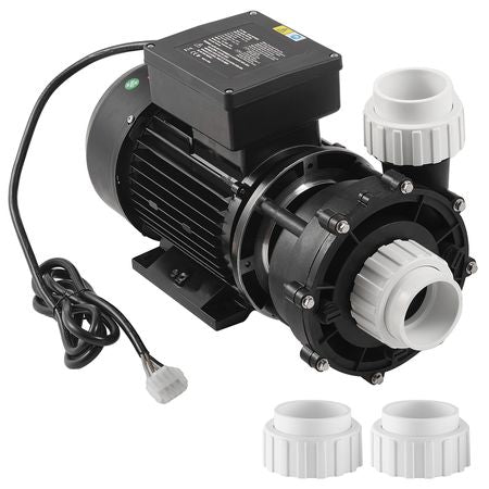2 Speed SPA Pump, 48-Frame, AC 110-120V Hot Tub SPA Pump, 1.5HP/150GPM/42.65ft High Speed or 0.46HP/70GPM/9.18ft Low Speed, 2" Port 90° Rotational Interface for Hot Tub, Tested to UL Standards
