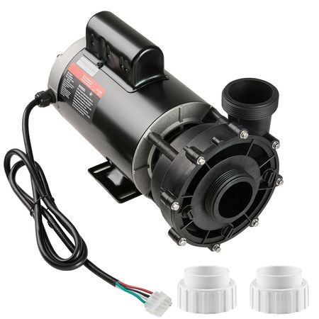 2 Speed SPA Pump, 56-Frame, AC 220-240V Hot Tub SPA Pump, 4HP/210GPM/65.61ft High Speed or 0.7HP/103GPM/16.07ft Low Speed, 2" Port 90° Rotational Interface for Hot Tub, Tested to UL Standards