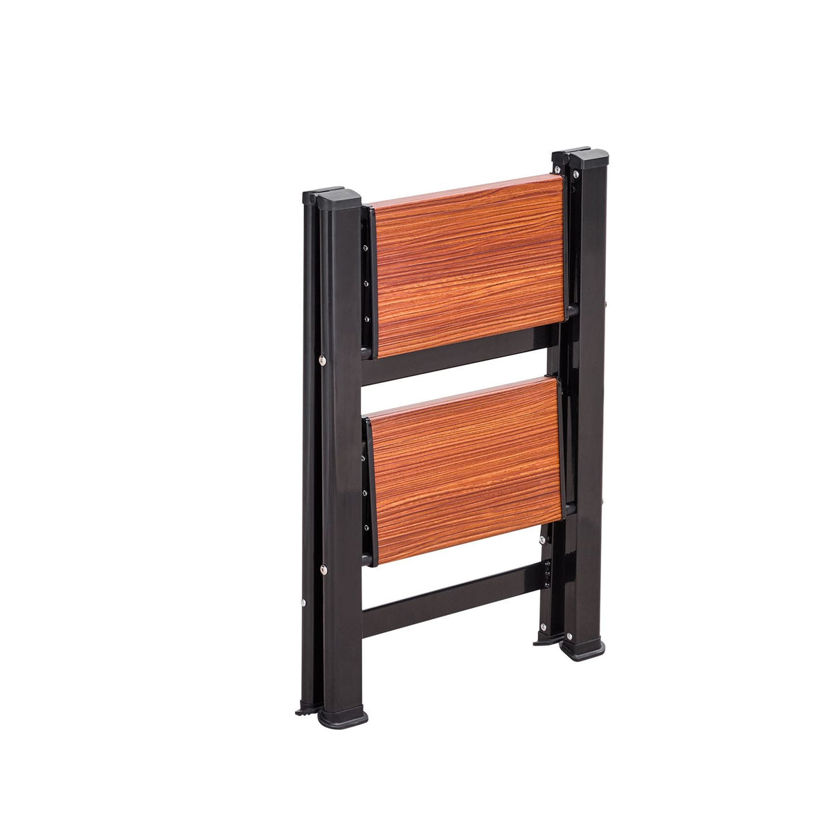 2 Step Ladder, Folding Step Stool with Wide Anti-Slip Pedal and Comfort Handgrip, Lightweight 330 lbs Capacity Portable Aluminum Plant Support, Multi-Use for Adults, Home Repairing, Cleaning