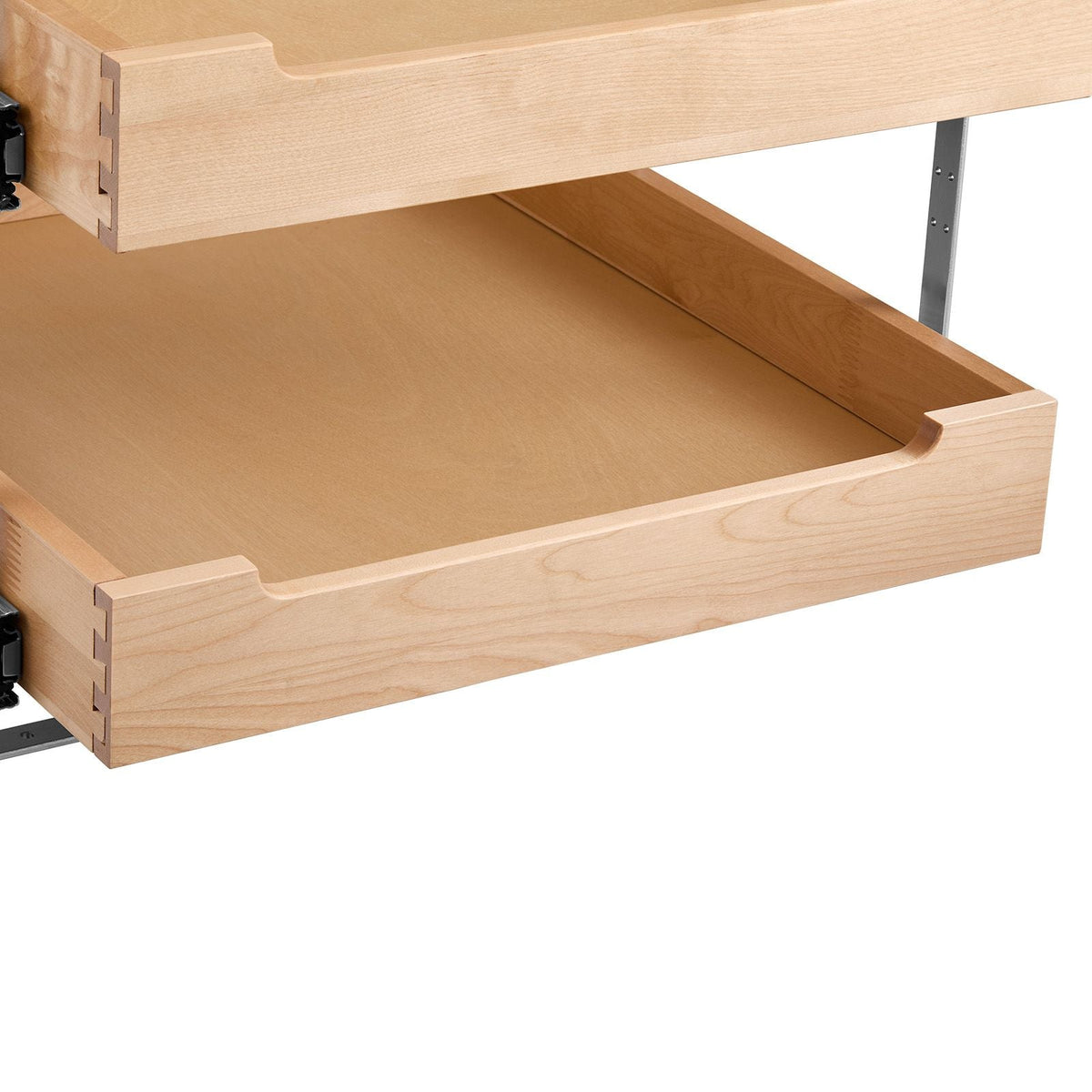 2 Tier Pull Out Cabinet Organizer, 20"W x 21"D Cabinet Drawer, Soft Close Slide out Shelf, Heavy-Duty Sliding Wood Drawer, Adjustable Base Cabinet Organization for Kitchen Pantry Bathroom