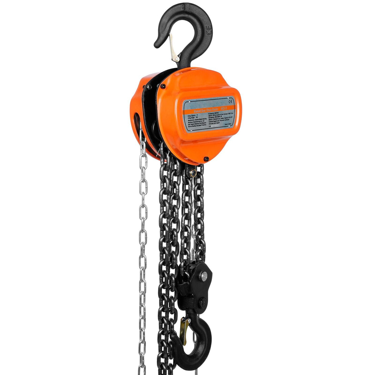 2 Ton Hand Chain Hoist 10 FT Come Along, 4400 lbs Capacity G80 Galvanized Carbon Steel with Double-Pawl Brake, Auto Chain Leading & 360° Rotation Hook, for Garage Factory Dock