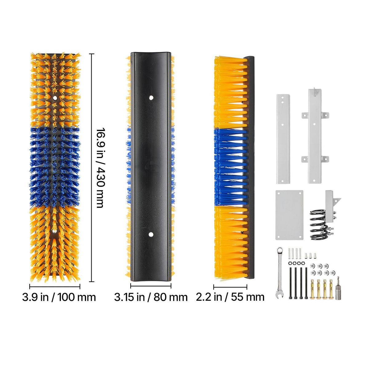 2 Way Livestock Scratching Brush, Dual Sided Goat Scratcher Brush with Mounting Bracket, 16.9" x 3.9" Cow Scratcher for Back Itch Relief, Massage Grooming Scratch Tool for Horse Cattle Sheep Pig