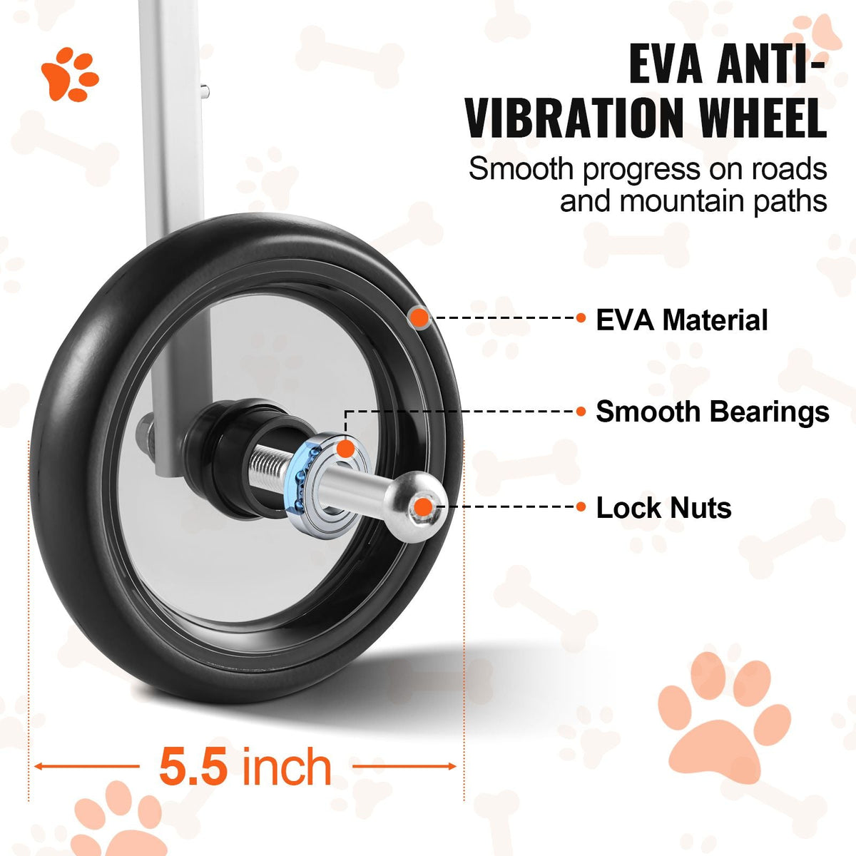 2 Wheels Dog Wheelchair for Back Legs, Pet Wheelchair Lightweight & Adjustable Assisting in Healing, Dog Cart/Wheelchair for Injured, Disabled, Paralysis, Hind Limb Weak Pet(S)