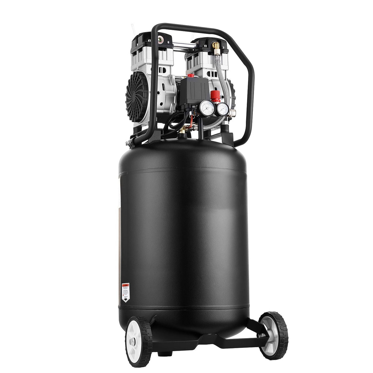 20-Gallon Air Compressor, 2HP 4.5 SCFM at 90PSI, Max 125PSI Pressure Oil-Free Air Compressor Tank, Portable on Wheels for Auto Repair, Tire Inflation, Spray Painting, Woodwork Nailing, 120V