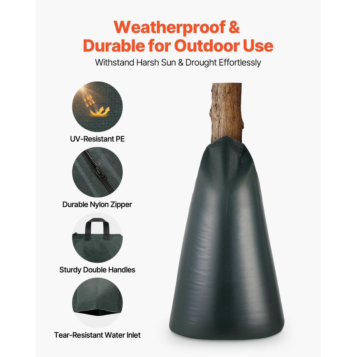 20 Gallon Tree Watering Bags, 4 Pack 3-4 Hours Slow Release Gator Bags for Trees, Heavy Duty PE Tree Drip Irrigation Bag with Zipper, Durable & Reusable Deep Root Shrub Watering Bag