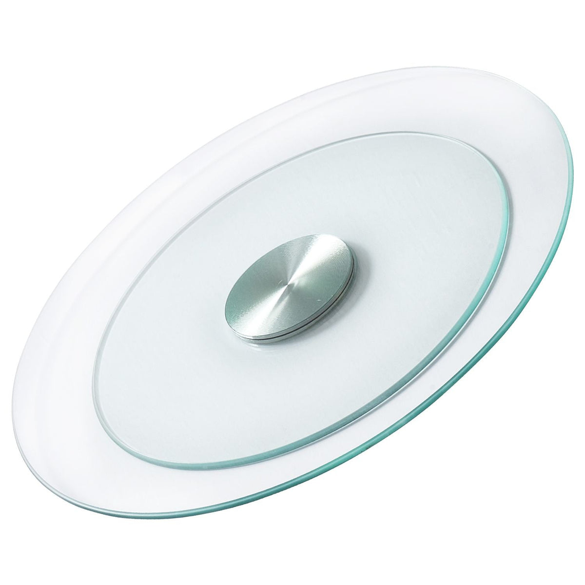 20 in Glass Lazy Susan Turntable, 360° Rotation Round Clear Tabletop Rotating Tray, Tempered Glass Dining Table Centerpiece, Smooth and Silent Spin, for Family Gatherings, Banquets & Weddings