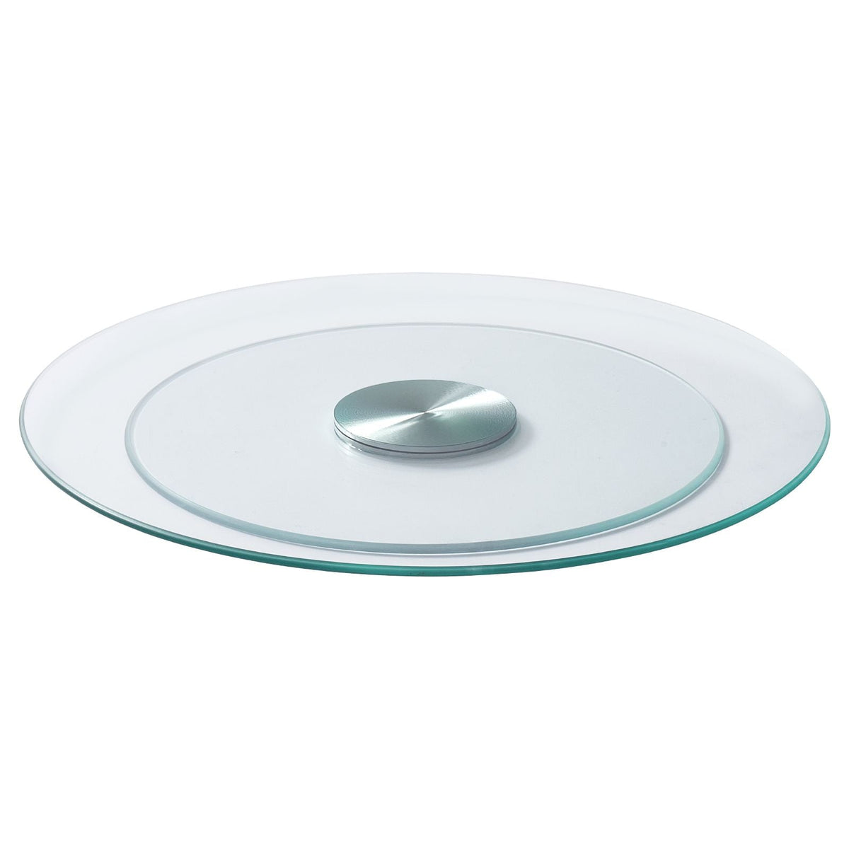 20 in Glass Lazy Susan Turntable, 360° Rotation Round Clear Tabletop Rotating Tray, Tempered Glass Dining Table Centerpiece, Smooth and Silent Spin, for Family Gatherings, Banquets & Weddings