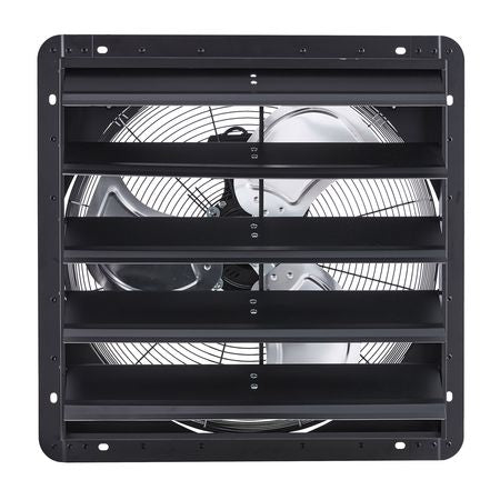 20 inch Shutter Exhaust Fan, Wall Mounted Attic Vent Fan with Variable Speed Controller, 3000 CFM, AC Motor, Heavy-duty Steel, Low Noise for Shed, Garage, Greenhouse Ventilation Cooling, Black