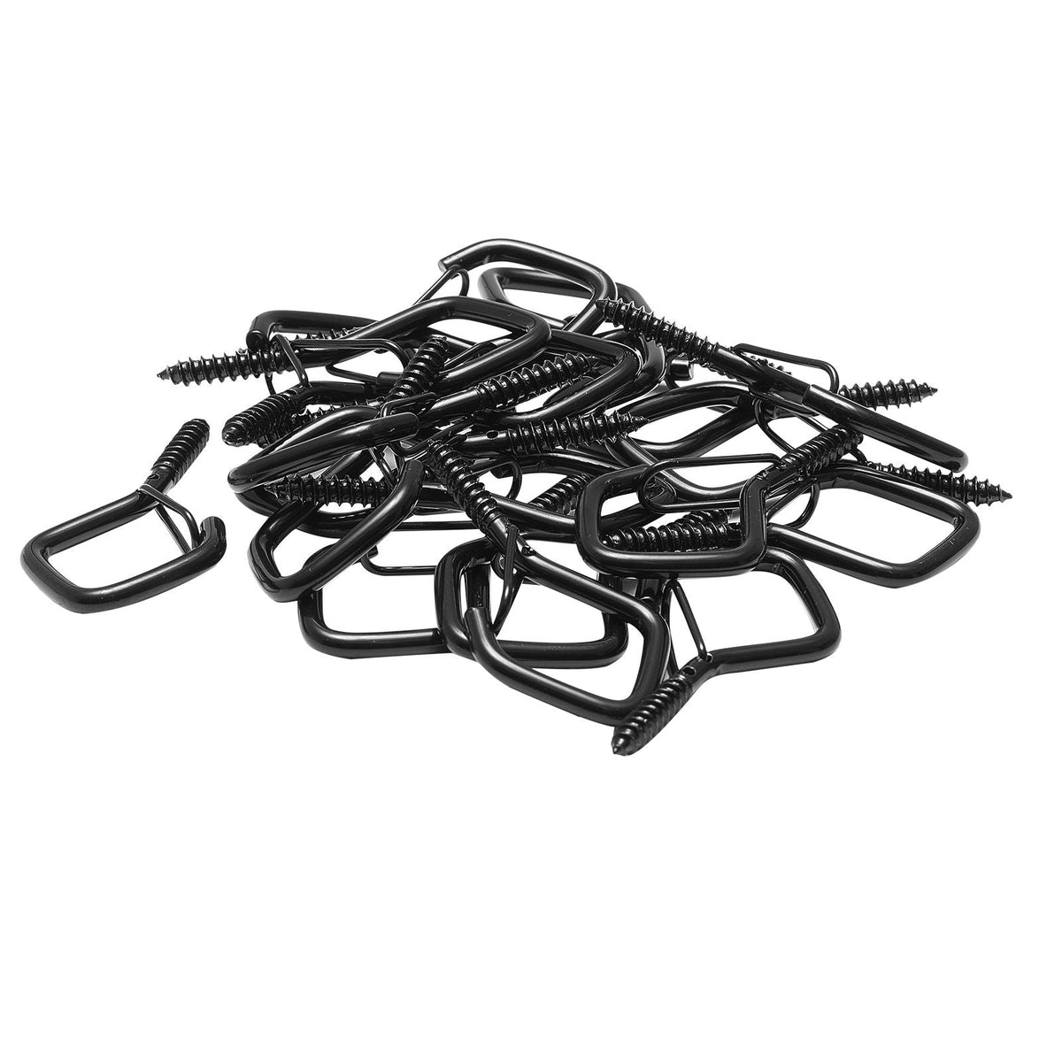 20 PCS Q-Hanger Hooks, 2.17 in Q Hanger String Light Hooks Outdoor, Heavy Duty Outdoor Screw Hooks with Security Buckle, for Hanging Outdoor String Lights, Christmas Lights, Cups, Decors (Black)