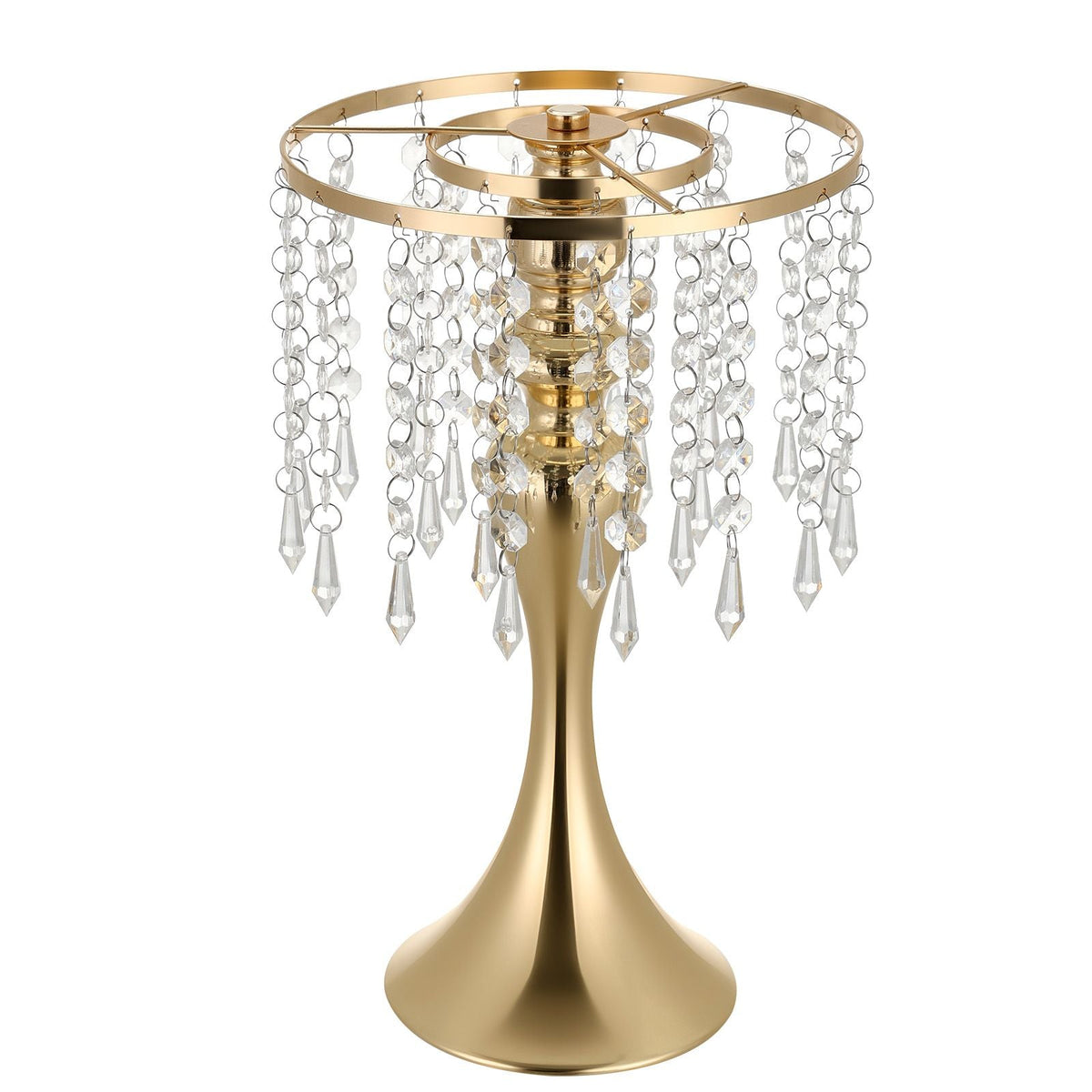 20 PCS Wedding Flower Vase, 13.4 in Tall Flower Table Centerpieces, Crystal Banquet Vases Easy Installation, Electroplated Finish, Versatile Arrangement Stand for Party Events Home Decor, Gold
