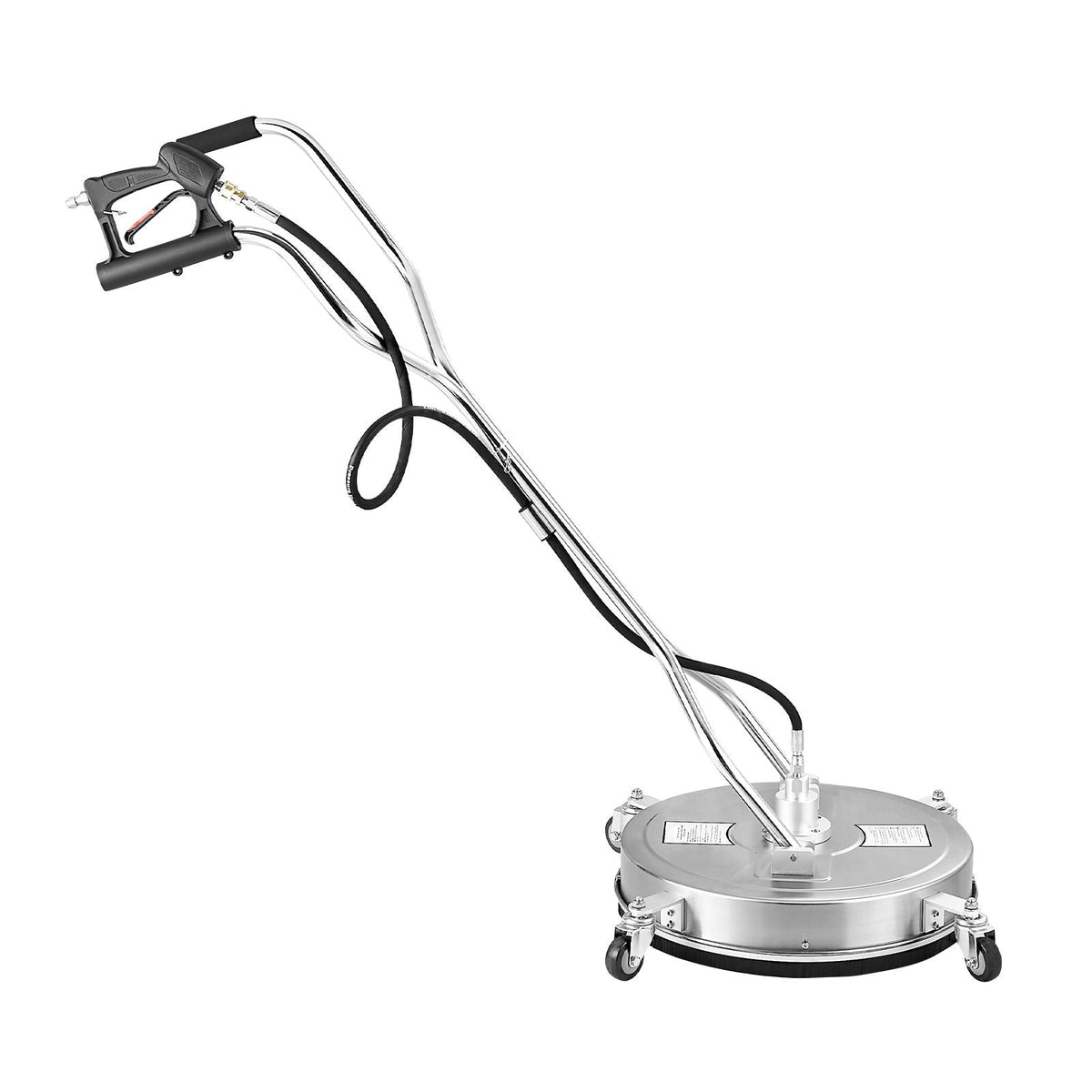 20" Pressure Washer Surface Cleaner, Stainless Steel Pressure Washer Attachments with 4 Wheels, 4500 Max PSI, 3/8 Quick Connector, 2 Spray Nozzles, Dual Handle, for Concrete, Patio, Sidewalk
