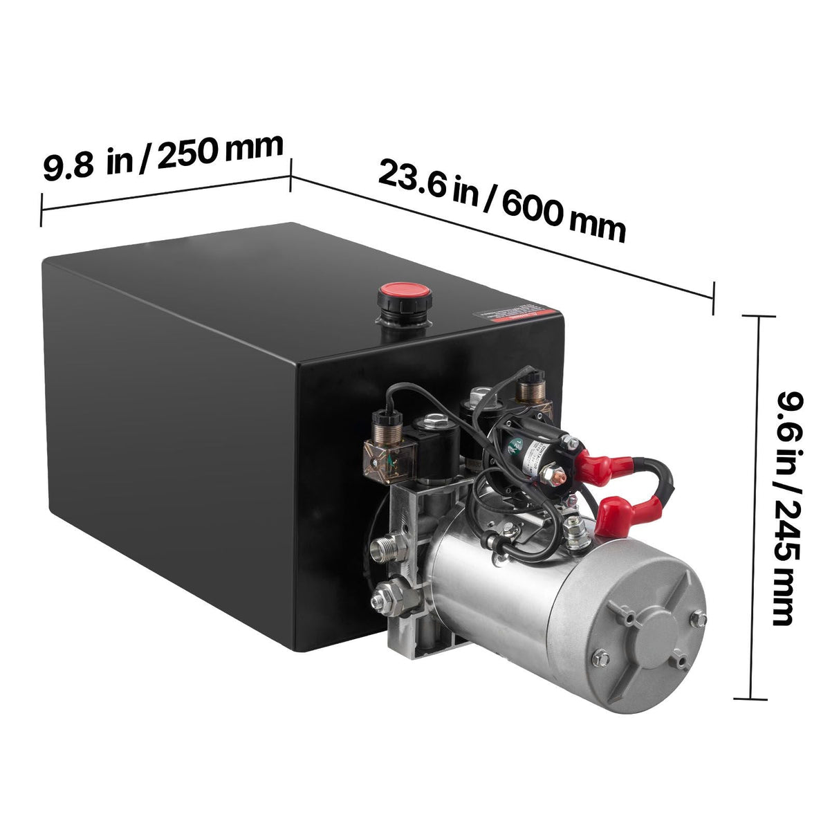 20 Quart Hydraulic Power Unit, Double Acting Dump Trailer Pump, 3200 PSI Max Relief Pressure & 0.91 GPM Flow Rate, DC 12V Hydraulic Pump with Metal Reservoir for Dump Trailer Car Lifting