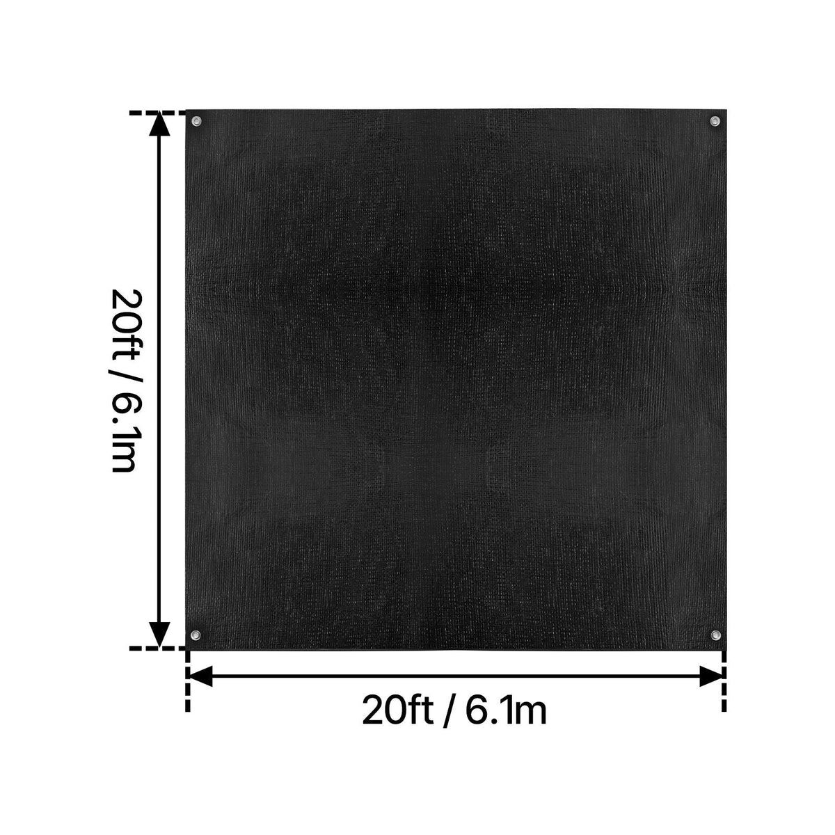 20 x 20 ft Pond Liner, 14 Mil Thickness, 3-Layer Reinforced PE Fish Koi Pond Liner for Outdoor Ponds, with Hemmed Edge and 4 Metal Buttonholes, for Water Garden, Waterfall, and Fountains, Black
