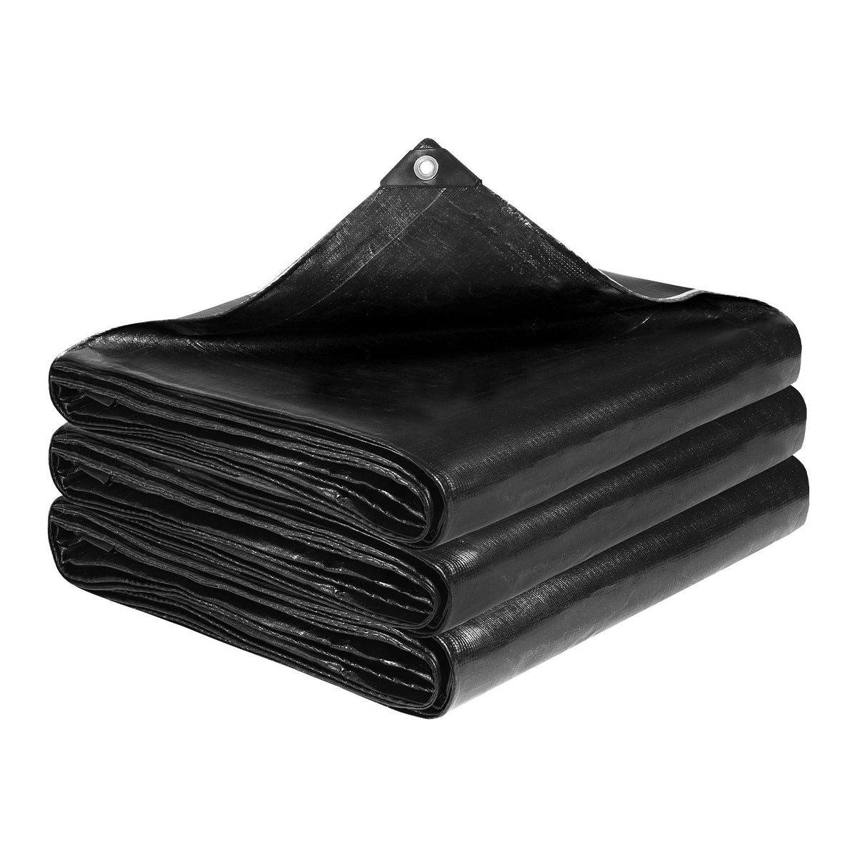20 x 25 ft Pond Liner, 14 Mil Thickness, 3-Layer Reinforced PE Fish Koi Pond Liner for Outdoor Ponds, with Hemmed Edge and 4 Metal Buttonholes, for Water Garden, Waterfall, and Fountains, Black