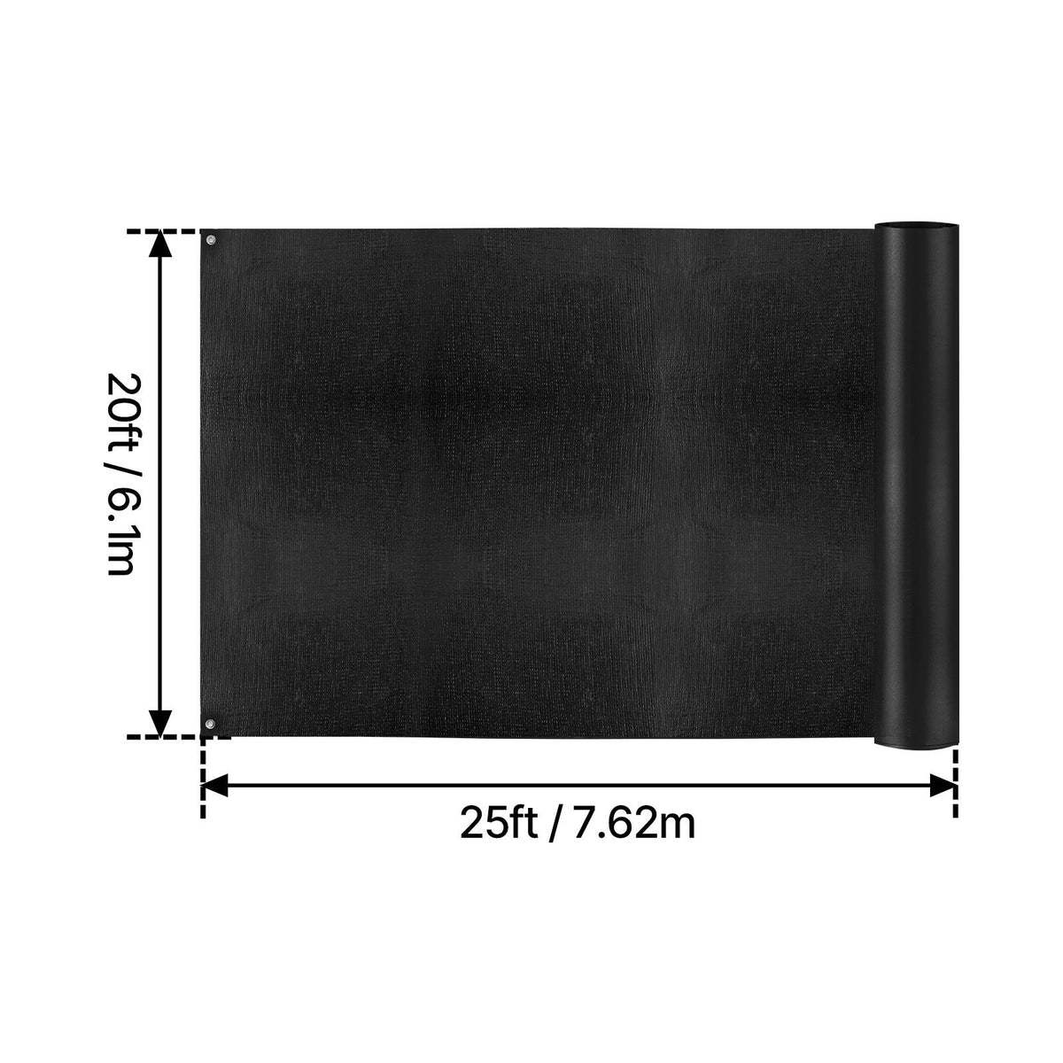 20 x 25 ft Pond Liner, 14 Mil Thickness, 3-Layer Reinforced PE Fish Koi Pond Liner for Outdoor Ponds, with Hemmed Edge and 4 Metal Buttonholes, for Water Garden, Waterfall, and Fountains, Black