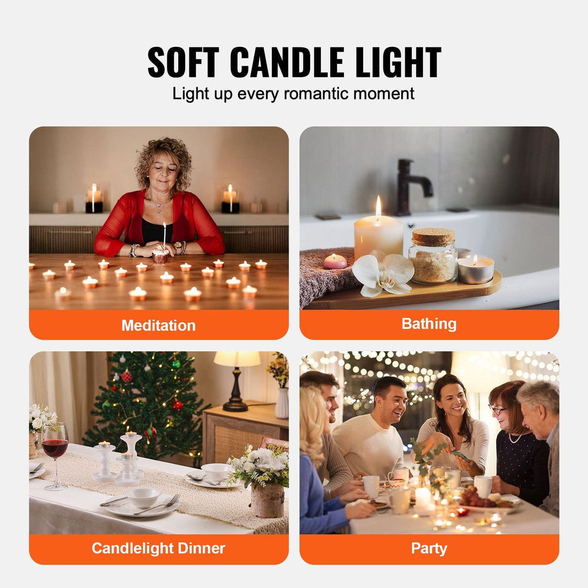 200 Pack Unscented Tea Lights Candles 6.5 Hours Long Burning Smokeless Tealight Candles, Dripless with Aluminum Cups, Natural Palm Wax Votive Candles for Home, Weddings, Christmas, White