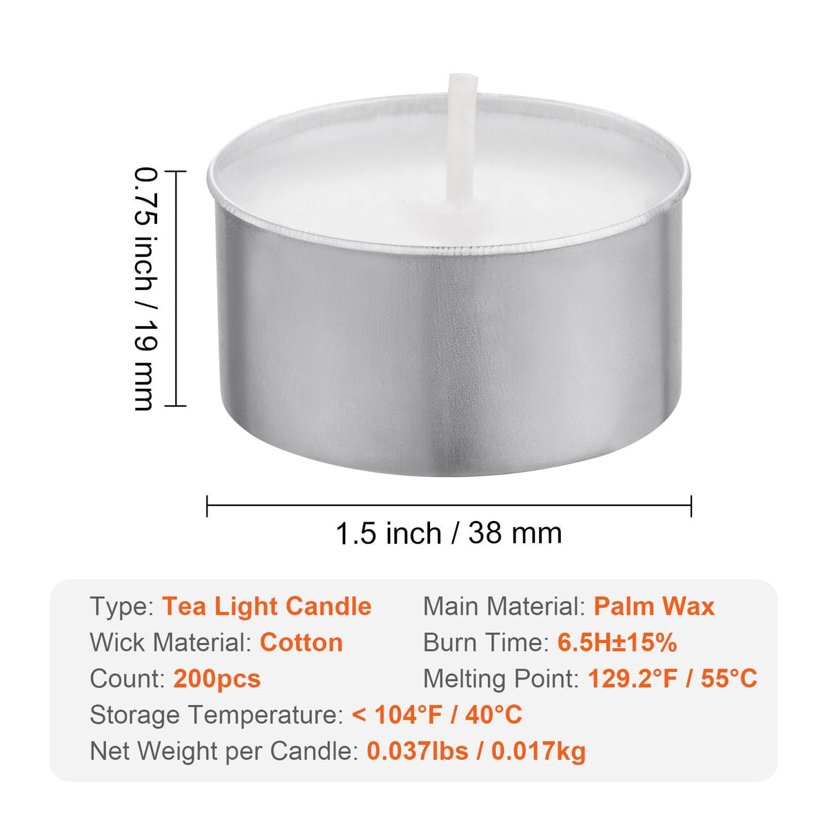 200 Pack Unscented Tea Lights Candles 6.5 Hours Long Burning Smokeless Tealight Candles, Dripless with Aluminum Cups, Natural Palm Wax Votive Candles for Home, Weddings, Christmas, White