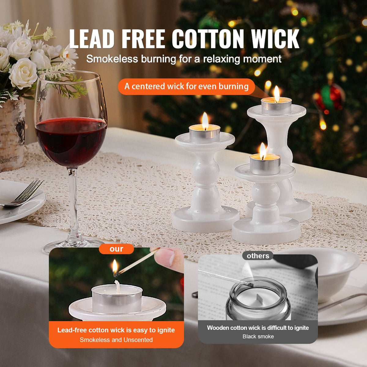 200 Pack Unscented Tea Lights Candles 6.5 Hours Long Burning Smokeless Tealight Candles, Dripless with Aluminum Cups, Natural Palm Wax Votive Candles for Home, Weddings, Christmas, White