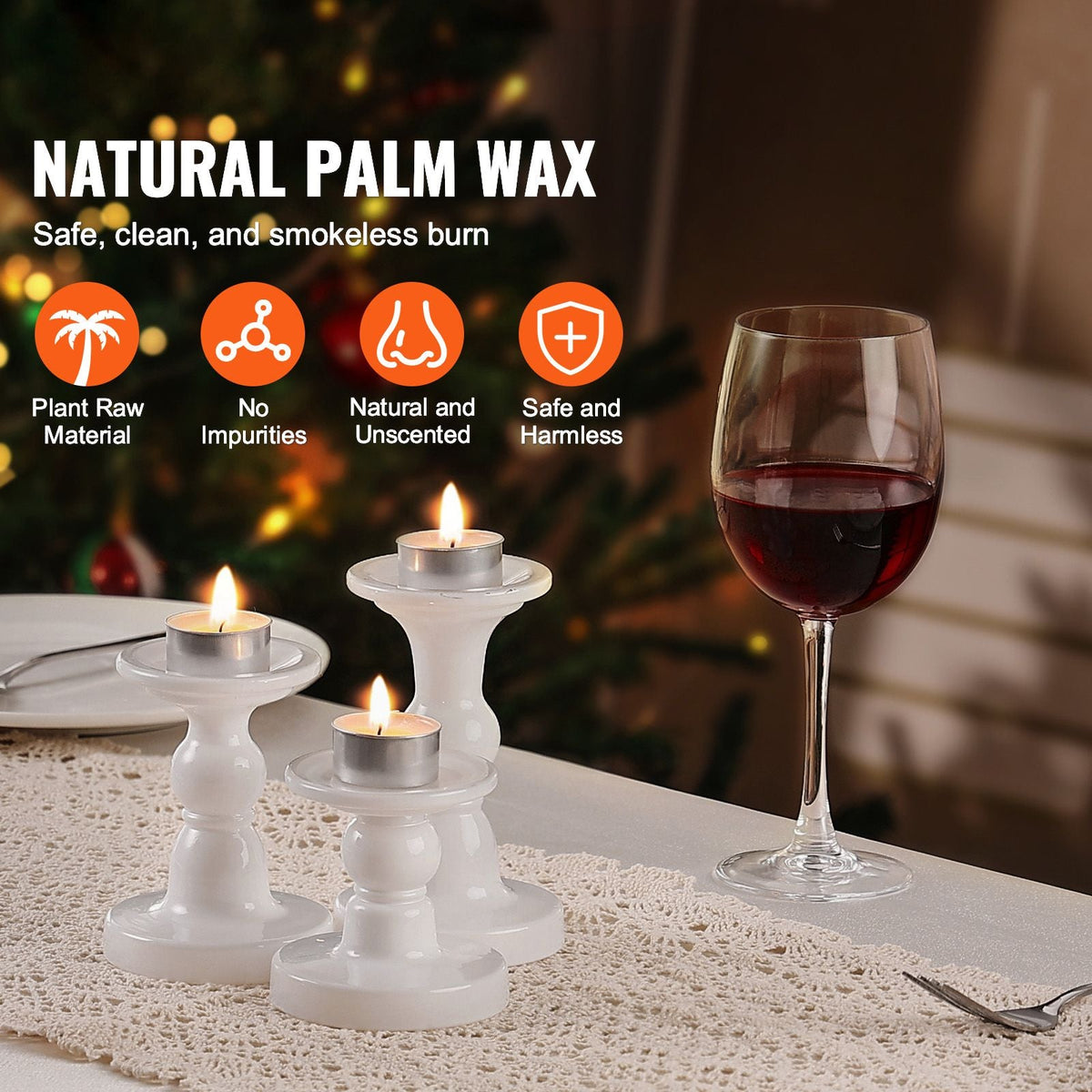 200 Pack Unscented Tea Lights Candles 6.5 Hours Long Burning Smokeless Tealight Candles, Dripless with Aluminum Cups, Natural Palm Wax Votive Candles for Home, Weddings, Christmas, White