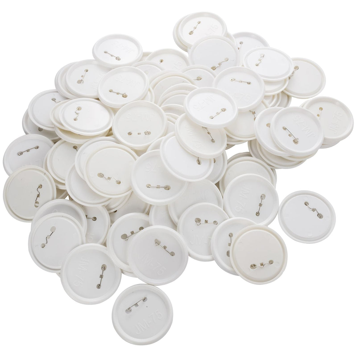 200 Sets 3 inch 75mm Pin Back Button Parts, DIY Round Button Badge Parts, Set Includes Metal Top, Plastic/Metal Button, Clear Film, and Blank Paper For Gifts Presents, Machine NOT Included