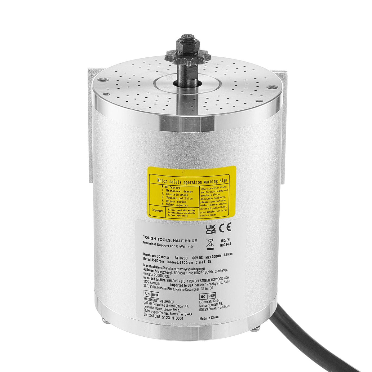 2000W Electric Brushless DC Motor Kit - 60V 4500rpm Motor with Upgraded Speed Controller for Go Karts E-Bike Motorcycle Scooter