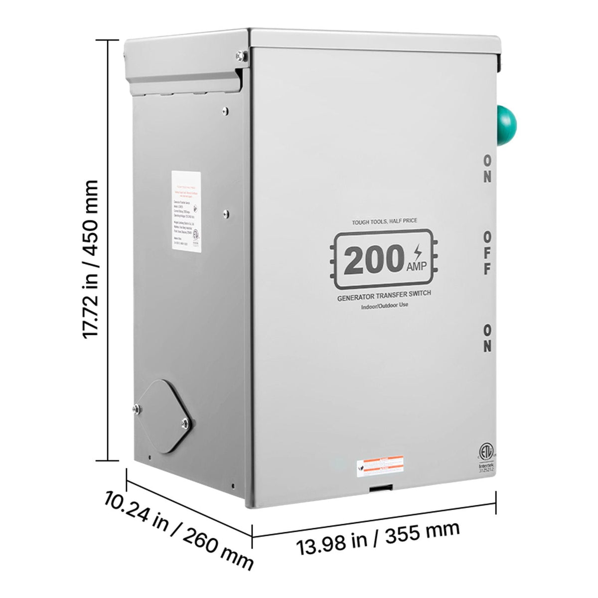 200A Generator Transfer Switch, 48000W Manual Transfer Switch, Heavy Duty Double-Throw Power Transfer Switch 120/240V, Meeting NEMA 3R Standards, for Outdoor, Indoor, and Portable Generator