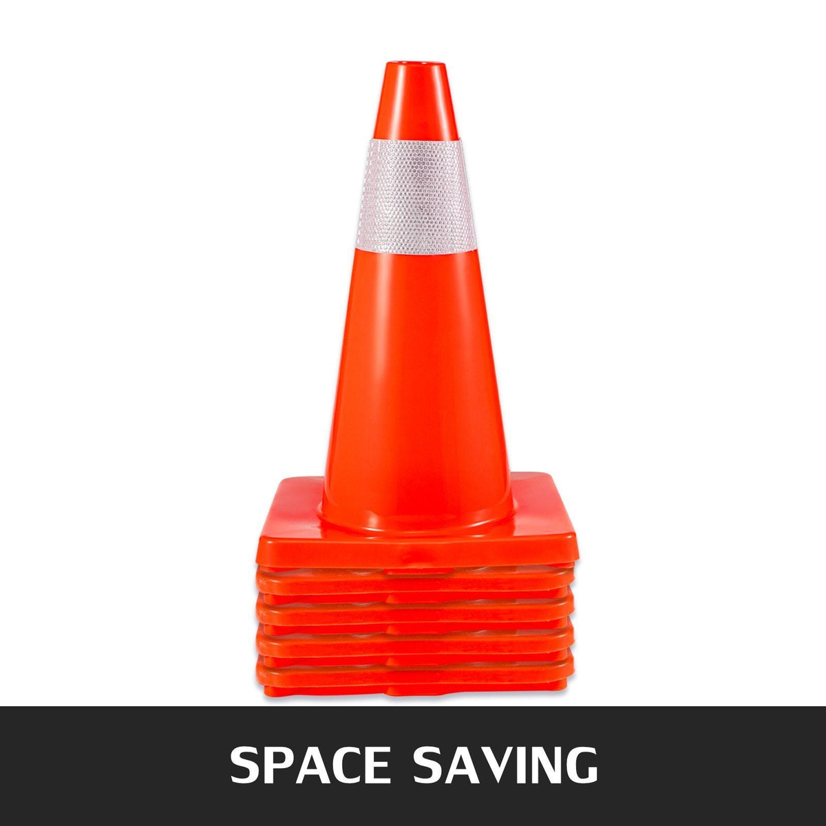 20Pack 18\" Traffic Cones, Safety Road Parking Cones PVC Base, Orange Traffic Cone with Reflective Collars, Hazard Construction Cones for Home Traffic Parking