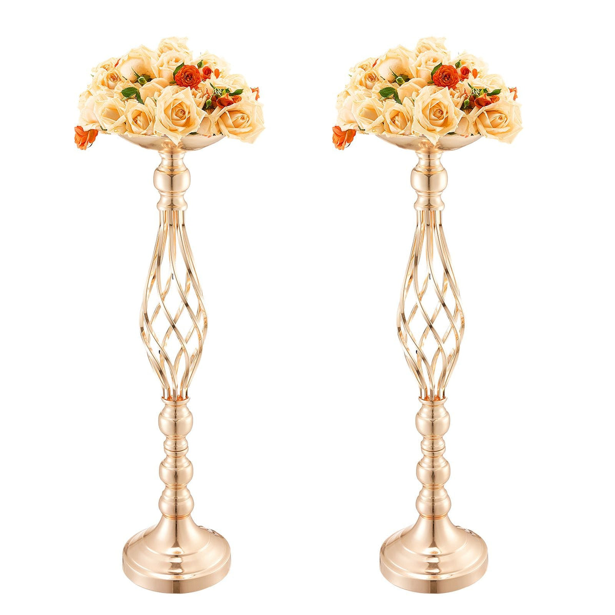 20PCS 58cm/22.83' Tall Wedding Flower Vase, Metal Wedding Centerpiece, Gold Floral Arrangement Stand Display Rack for Tables Wedding Dinner Party, Anniversary Ceremony Birthday Event Decor