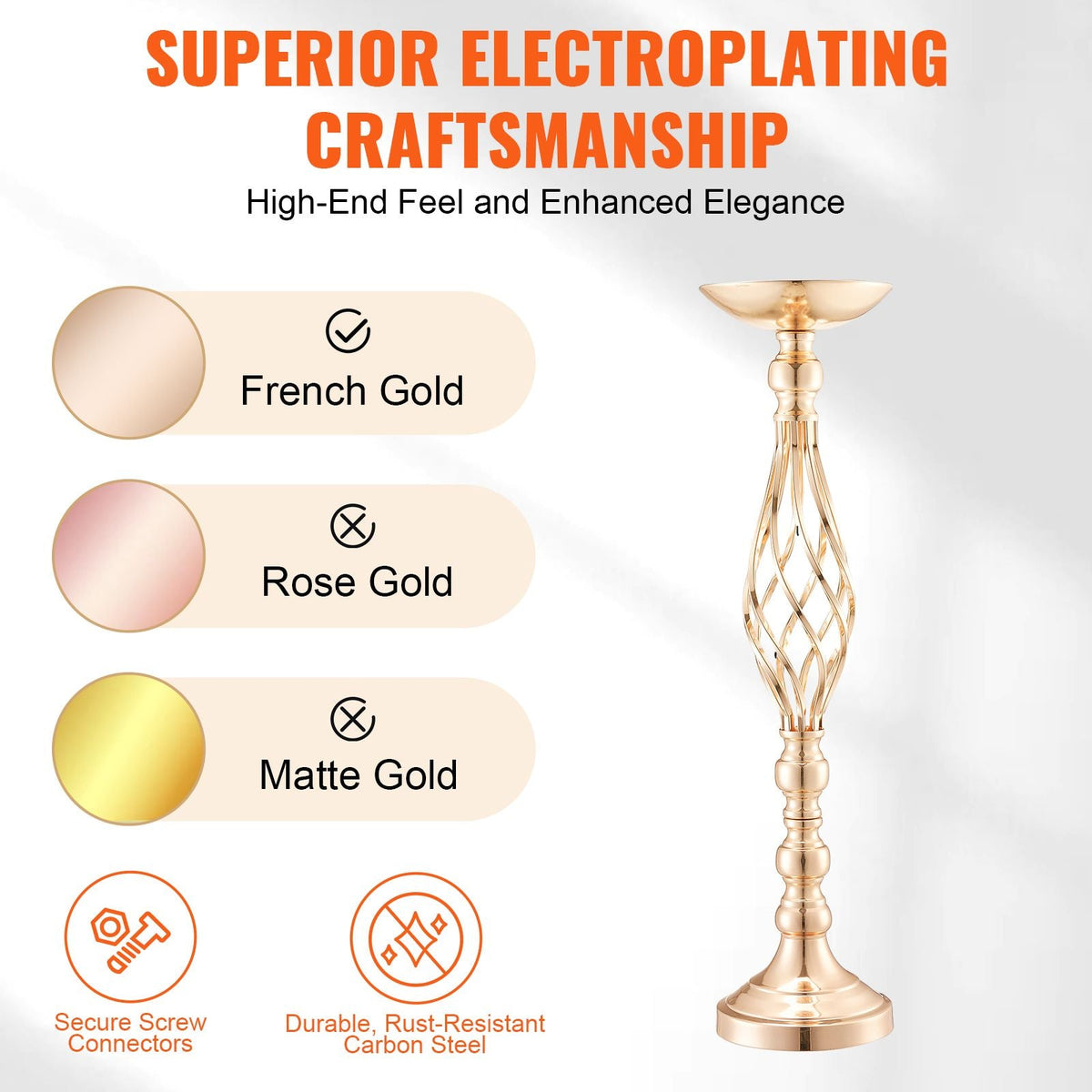20PCS 58cm/22.83' Tall Wedding Flower Vase, Metal Wedding Centerpiece, Gold Floral Arrangement Stand Display Rack for Tables Wedding Dinner Party, Anniversary Ceremony Birthday Event Decor