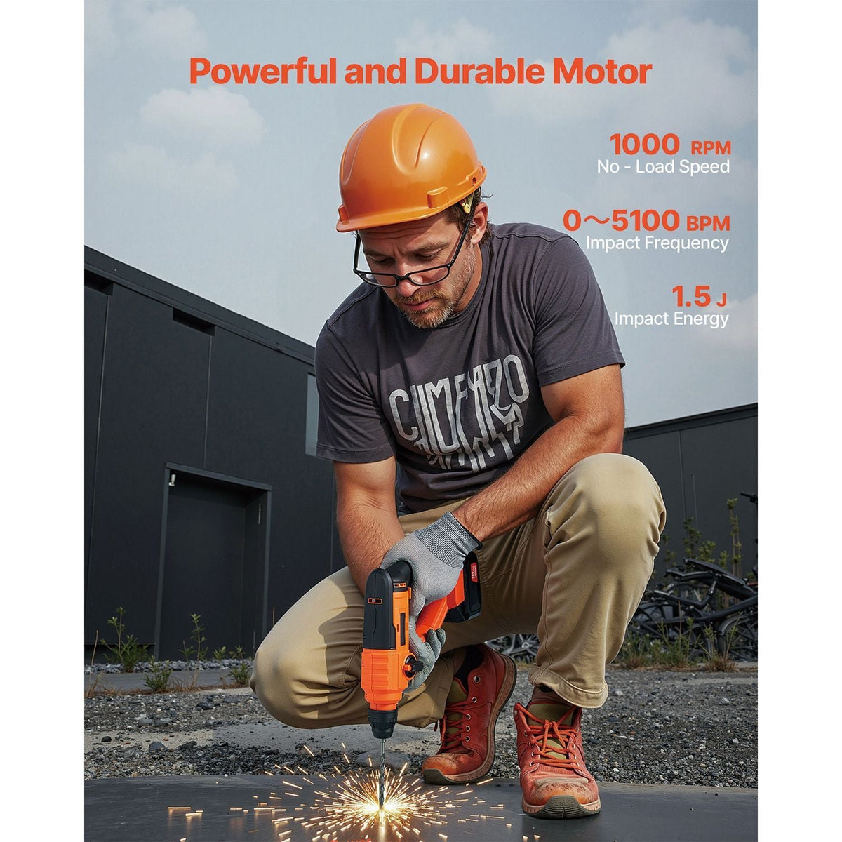 20V Cordless Hammer Drill, Lithium-Ion 0.6 Inch Rotary Hammer Driver, SDS-Plus Electric Lightweight Power Tool Kit with Battery and Charger, 2 Functions, 1000 RPM, 5100 BPM