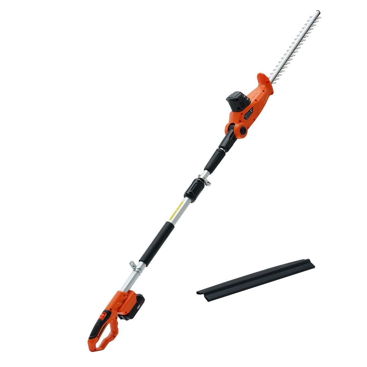 20V Cordless Hedge Trimmer, 18 inch Double-edged Steel Blade, Pole Hedge Trimmer Kit 20V Battery, Fast Charger Included, 74"-94" Telescoping Design for High Branches