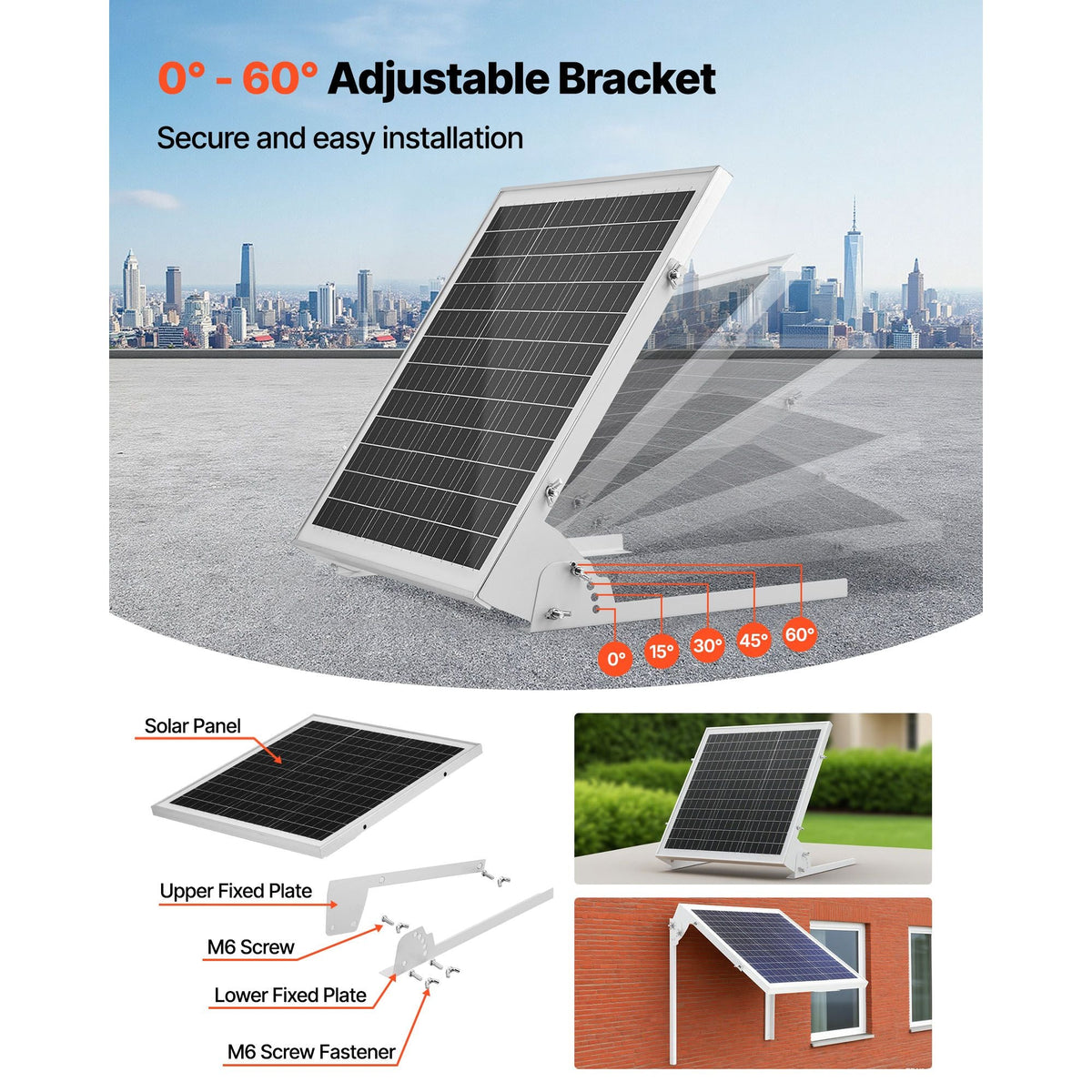 20W 12V Solar Battery Trickle Charger Maintainer, Mono Solar Panel Battery Charger with Built-in MPPT Controller & Adjustable Mount Bracket, IP65 Waterproof for Car Boat RV Trailer House Roof