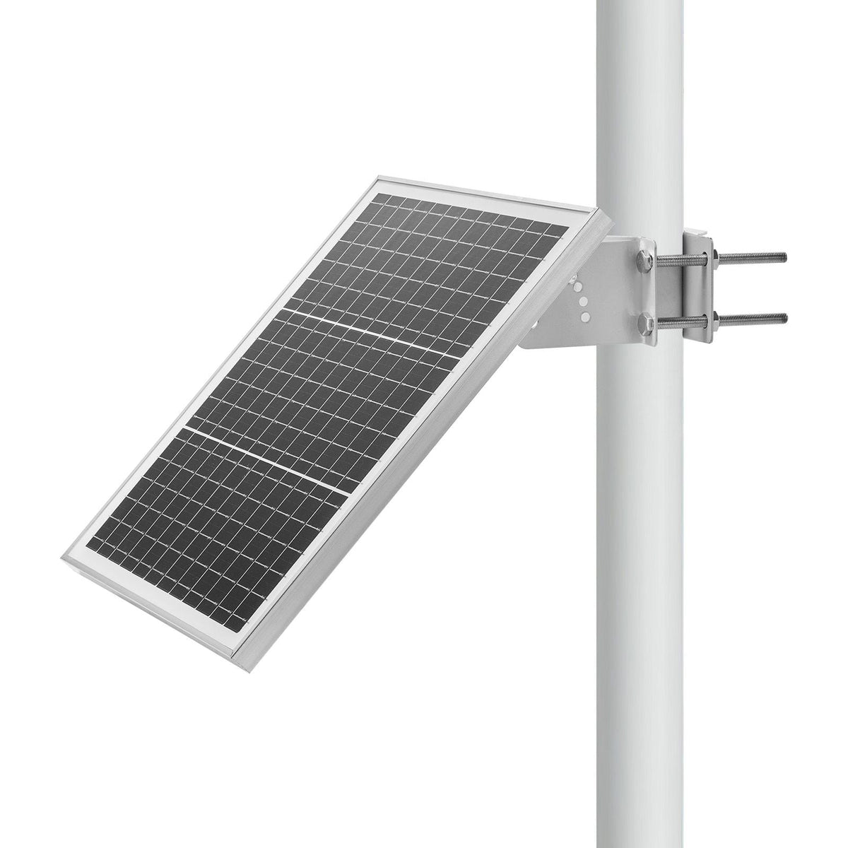 20W 12V Solar Panel Battery Charger, Solar Battery Trickle Charger Maintainer with Built-in Controller & 0-60° Adjustable Pole Mount Bracket, IP67 for Gate Fence Farm Lawn (Fit 1.5" - 3" Poles)