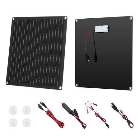 20W 12V Solar Panel Battery Charger, Solar Battery Trickle Charger Maintainer with Built-in Smart Controller & 3 Connection Cables, IP67 Waterproof Portable for RV Car Motorcycle Boat Van Camper